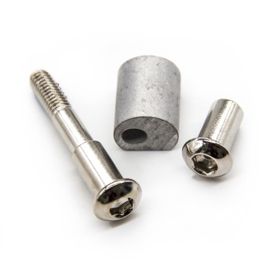 Tornillo Pasador eje de plegado para mástil patinete Xiaomi M365 - 8/M6x50mm (Plata)