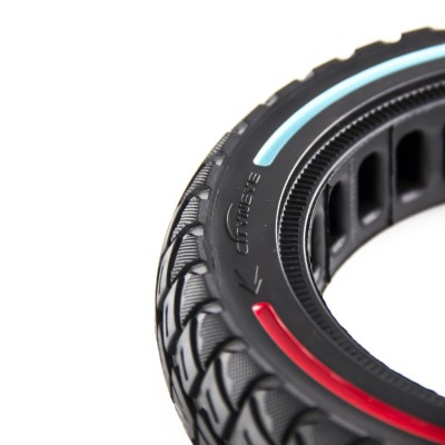Rueda Maciza Ultraligera 9,5x2-6,1 Offroad. Tricolor. Línea roja, azul y amarilla [Cityneye] para patinete eléctrico