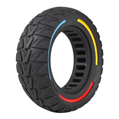 Rueda Maciza Ultraligera 8,5x3 40mm Offroad. Tricolor. Línea roja, azul y amarilla [Cityneye]