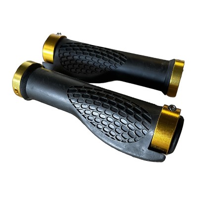 Puños de silicona negros con bloqueo (Dorado) para patinete Smartgyro K2 (2 uds)