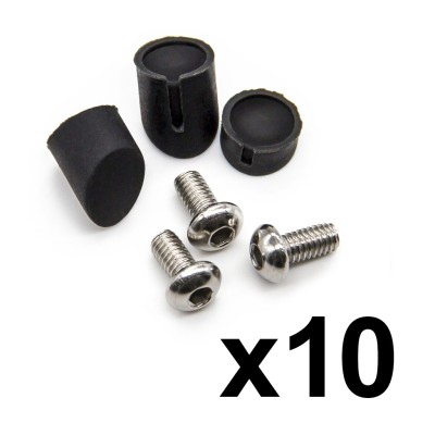 Tapón Goma y Tornillos para Guardabarros trasero GX1.0 patinete Xiaomi (Negro) (10 uds)