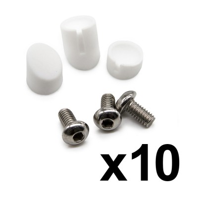 Tapón Goma y Tornillos para Guardabarros trasero GX1.0 patinete Xiaomi (Blanco) (10 uds)