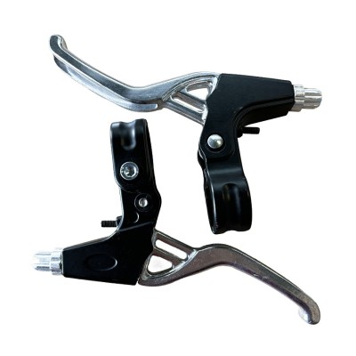 Juego de manetas de freno aluminio de 3-4 dedos (izquierda y derecha) de alta calidad para Bicicleta (Negro-plata) Juego de manetas de freno aluminio de 3-4 dedos (izquierda y derecha) de alta calidad para Bicicleta (Negro-plata)