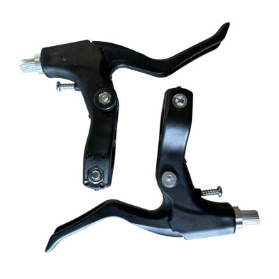 Juego de manetas de freno aluminio-plástico 2-3 dedos (izquierda y derecha) de alta calidad para Bicicleta (Negro)