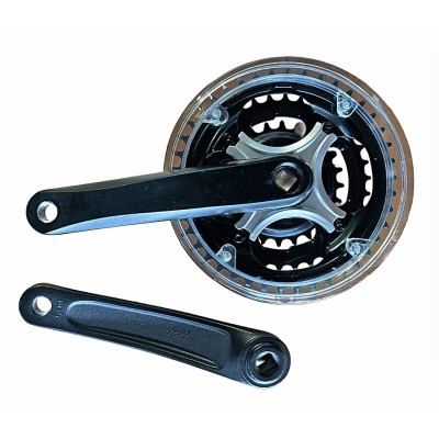 Plato de Aluminio Negro. Juego de Bielas 170MM 24/34/42D para Bicicleta. Componentes de alta calidad