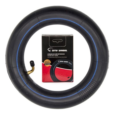Cámara de aire Premium 10x2,5 con Válvula Curva 45 grados. Reforzada 130gr [City Wheel]