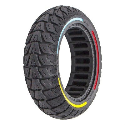 Rueda Maciza Ultraligera 10x2,75-6,5 Offroad. Tricolor. línea roja, azul y amarilla [Cityneye]