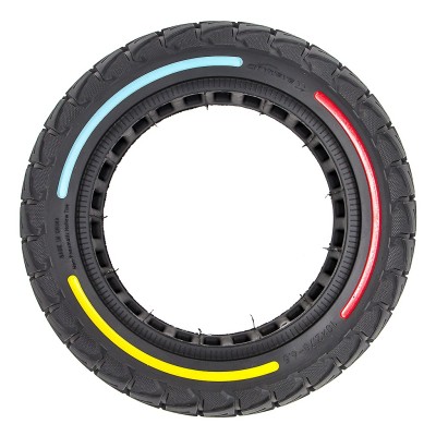 Rueda Maciza Ultraligera 10x2,75-6,5 Offroad. Tricolor. línea roja, azul y amarilla [Cityneye]