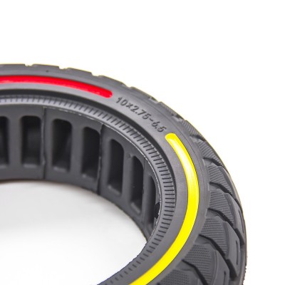 Rueda Maciza Ultraligera 10x2,75-6,5 Offroad. Tricolor. línea roja, azul y amarilla [Cityneye]
