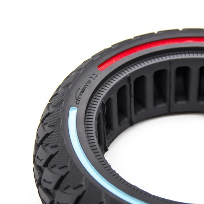 Rueda Maciza Ultraligera 10x2,75-6,5 Offroad. Tricolor. línea roja, azul y amarilla [Cityneye]