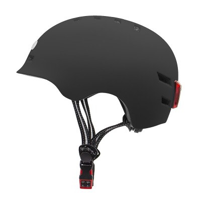 Casco Negro con Luz trasera y delantera (Recargable USB) para Scooter, Bicicleta y E-Bike - Talla L Casco Negro con Luz trasera y delantera (Recargable USB) para Scooter, Bicicleta y E-Bike - Talla L