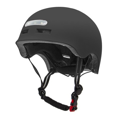Casco Negro con Luz trasera y delantera (Recargable USB) para Scooter, Bicicleta y E-Bike - Talla L Casco Negro con Luz trasera y delantera (Recargable USB) para Scooter, Bicicleta y E-Bike - Talla L