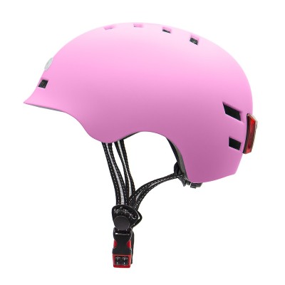 Casco Rosa con Luz trasera y delantera (Recargable USB) para Scooter, Bicicleta y E-Bike - Talla L Casco Rosa con Luz trasera y delantera (Recargable USB) para Scooter, Bicicleta y E-Bike - Talla L