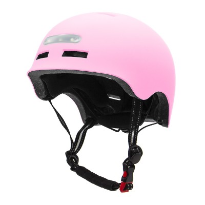 Casco Rosa con Luz trasera y delantera (Recargable USB) para Scooter, Bicicleta y E-Bike - Talla L Casco Rosa con Luz trasera y delantera (Recargable USB) para Scooter, Bicicleta y E-Bike - Talla L