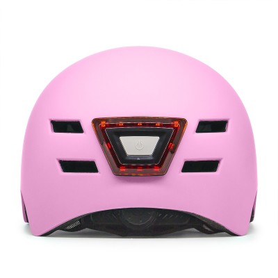 Casco Rosa con Luz trasera y delantera (Recargable USB) para Scooter, Bicicleta y E-Bike - Talla L Casco Rosa con Luz trasera y delantera (Recargable USB) para Scooter, Bicicleta y E-Bike - Talla L