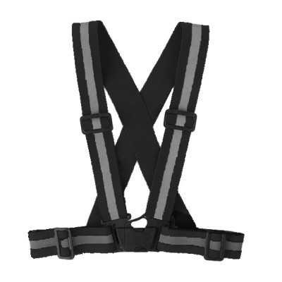 Chaleco de Tirantes Reflectante para patinete y bicicleta (Negro)