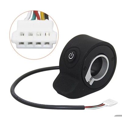 Acelerador de pulgar con botón de encendido negro. Conector 51005-5P