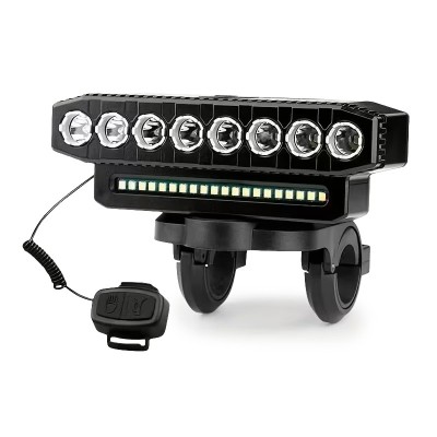 Luz delantera de 8 LED con bocina recargable USB, para patinete eléctrico y bicicleta