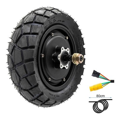 Rueda Motor trasero 600W para scooter Kukirin G2 pro (Versión 2024). Cable 89cm. Neumático 9x3,0-5,5 offroad
