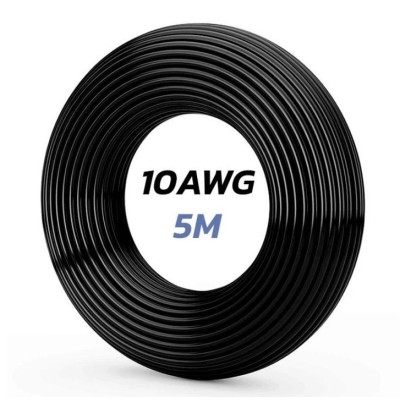 Cable 10 AWG. Longitud: 5M. Color Negro