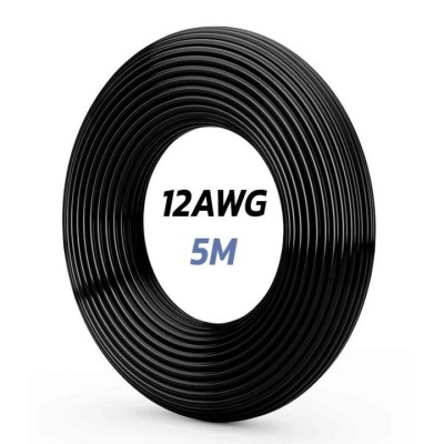 Cable 12 AWG. Longitud: 5M. Color Negro