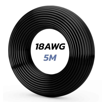 Cable 18 AWG. Longitud: 5M. Color Negro
