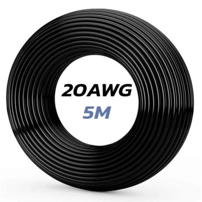 Cable 20 AWG. Longitud: 5M. Color Negro
