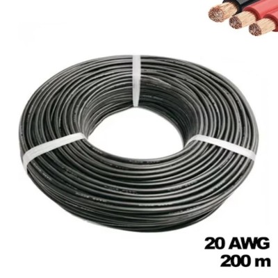 Cable 20 AWG. Longitud: 200M .Color Negro