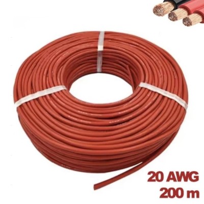 Cable 20 AWG. Longitud: 200M. Color Rojo