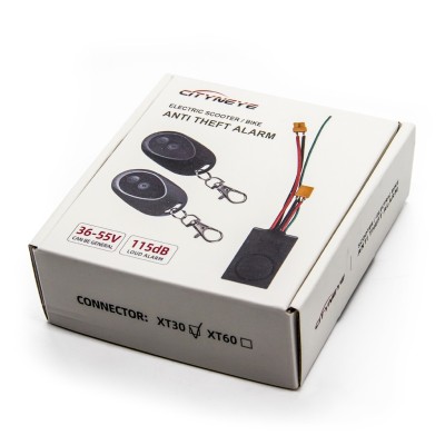 Alarma para Patinetes y Bicicletas Eléctrica. Potencia 36-55V, con control remoto, conector XT30