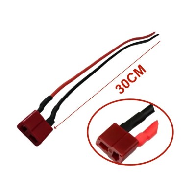 Conector de batería T con cable - 30 CM