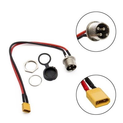 Puerto de Carga de 3 Pin GX16 con conector XT-60 con Tapa. Conector de carga para batería