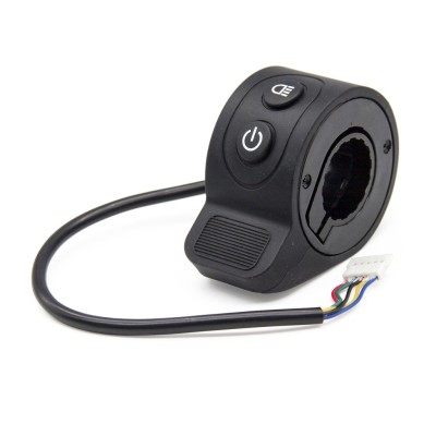 Acelerador de pulgar con botón de encendido, apagado y luz (Negro)