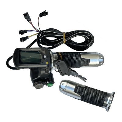 Acelerador de puño con pantalla-display, llave de contacto y botón de encendido para Patinete Eléctrico 48V (Negro) Acelerador de puño con pantalla-display, llave de contacto y botón de encendido para Patinete Eléctrico 48V (Negro)