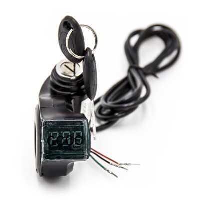 Llave de contacto con voltímetro para patinete - Conector SM