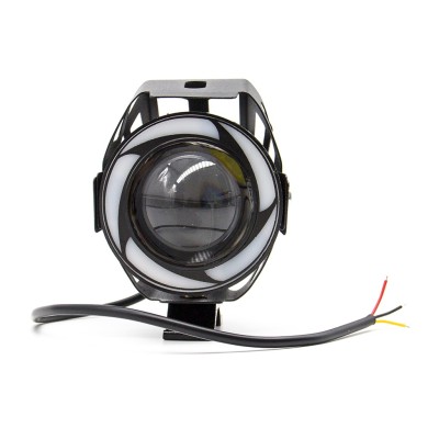 Luz faro U7 LED ANGEL (9-20V) Negro y Blanco. Con Claxon integrado